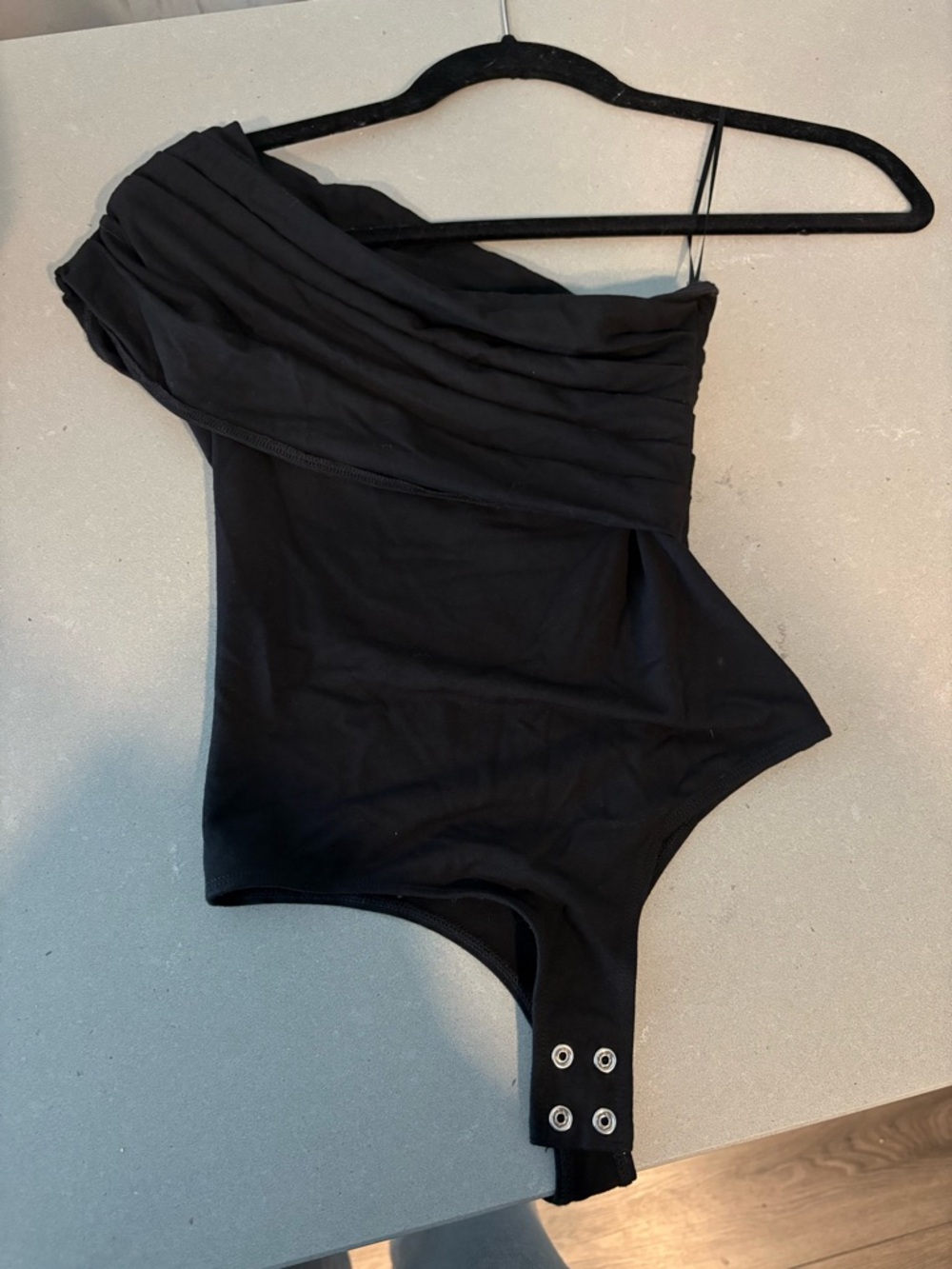 Dynamite Black One-Shoulder Bodysuit